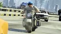 یک Police Bike در تصویری از GTA V.