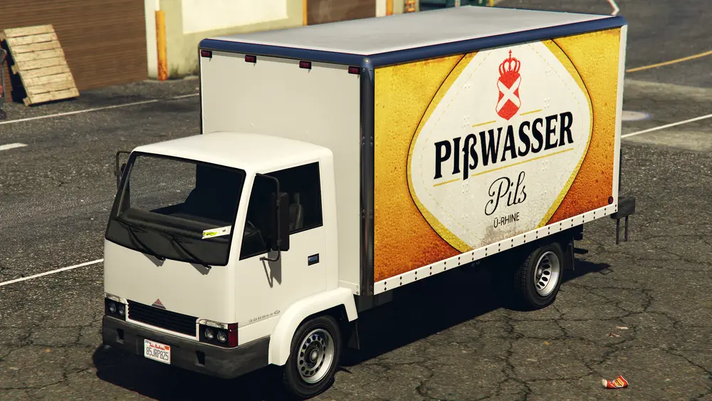 یک Mule متعلق به Pisswasser در GTA V. (نمای زاویه عقب)