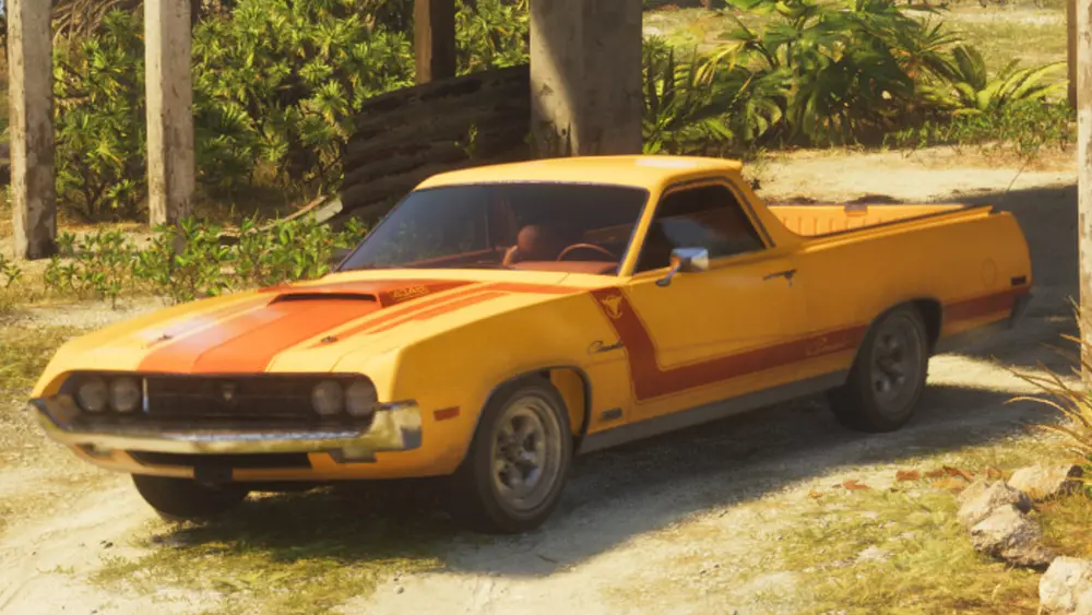 یک Ganado مدل Retro Build بیرون پناهگاه جیسون در تصویر رسمی نسخهی آلتیمیت.