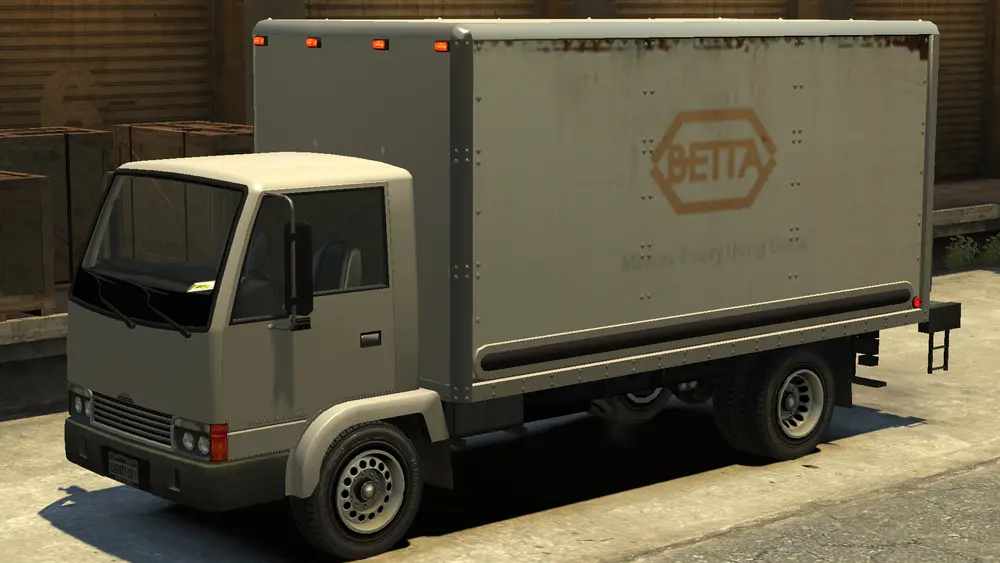 یک Mule متعلق به Betta Pharmaceuticals در GTA IV. (نمای زاویه عقب)