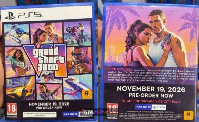بررسی تصاویر رسمی روبروی و پشت جعبه نسخه پیشنمایش بازی GTA 6،
